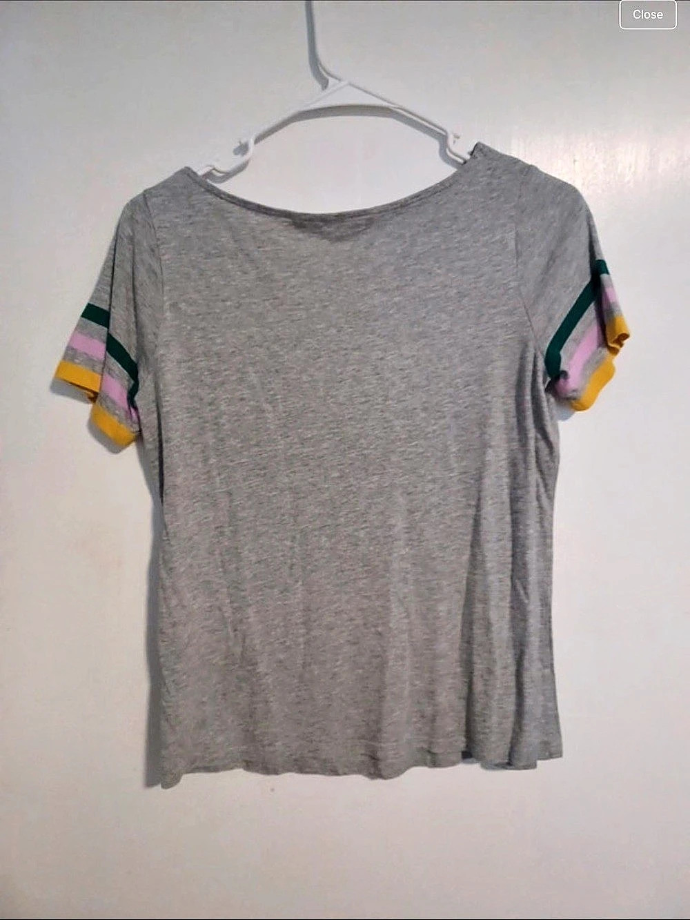 Boden Color Block Sleeve Tee Gray & Multicolor Small